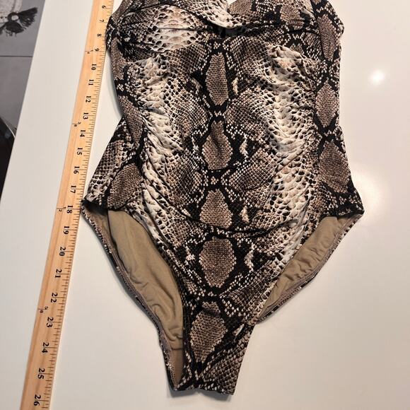 Bond-Eye Australia One Piece Python Print Swimsuit Size 12 D-DD - Picture 7 of 10